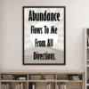 Abundance Flows to Me – Digital Wall Art Poster in Portrait Frame Mockup