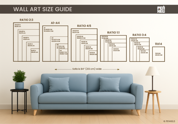 Printable Poster Size Guide – Multiple Ratios and Formats for Digital Wall Art