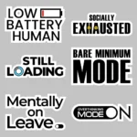 Office Burnout Stickers – 6 funny printable office humor sticker designs