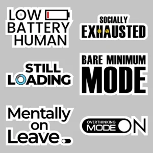 Office Burnout Stickers – 6 funny printable office humor sticker designs