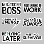 Office Humor Stickers – 6 funny printable office humor sticker designs