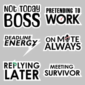 Office Humor Stickers – 6 funny printable office humor sticker designs